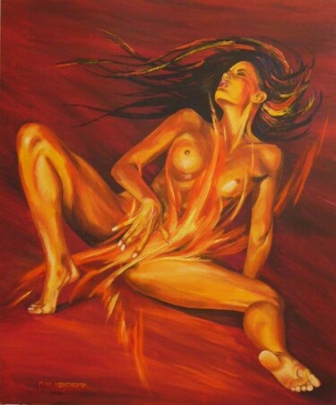 Painting titled "Fuego." by Oleg Shovkunenko (OLEG SHOVK), Original Artwork, Oil