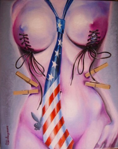 Peinture intitulée "Made in USA" par Oleg Shovkunenko (OLEG SHOVK), Œuvre d'art originale, Huile