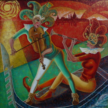 Painting titled "Musical venice" by Oleg Smotrov, Original Artwork