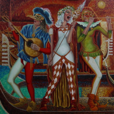 Painting titled "Musical Venice" by Oleg Smotrov, Original Artwork, Other