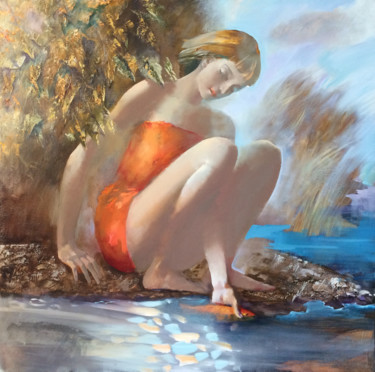 Painting titled "рыбка" by Oleg Tchoubakov, Original Artwork, Oil