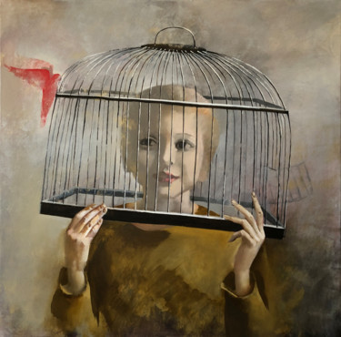 绘画 标题为“красная птичка” 由Oleg Tchoubakov, 原创艺术品, 油