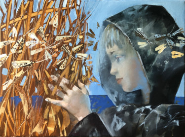 Peinture intitulée "в тросниках" par Oleg Tchoubakov, Œuvre d'art originale, Huile