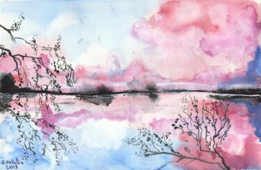 Painting titled "Original watercolor…" by Oleg Vakulin, Original Artwork, Watercolor