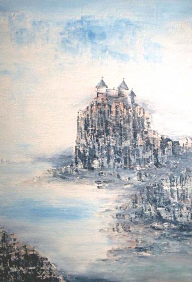 Painting titled "Castle on a rock. З…" by Oleg Popov I, Original Artwork, Oil