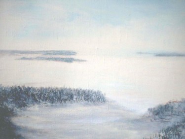 Pittura intitolato "Winter landscape. З…" da Oleg Popov I, Opera d'arte originale, Olio