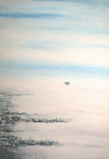 Painting titled "Boat on shallows. Л…" by Oleg Popov I, Original Artwork, Oil
