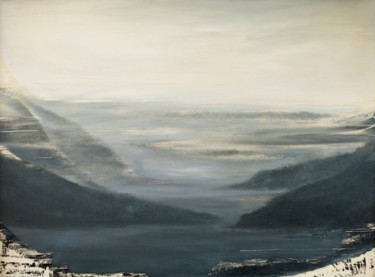 Painting titled "Sleeping mountains.…" by Oleg Popov I, Original Artwork, Oil