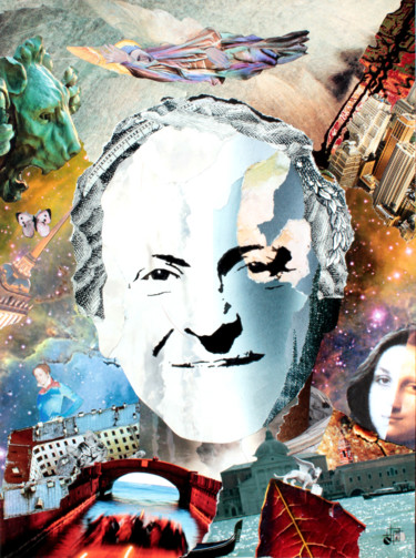 Collages intitulée "Portrait of Iosif B…" par Oleg Grachev, Œuvre d'art originale, Papier