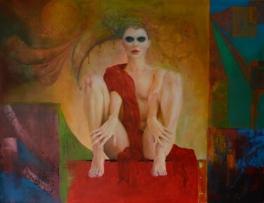 Malerei mit dem Titel "The girl no name" von Oleg Radvan, Original-Kunstwerk, Acryl