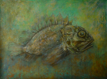 Painting titled "Fish" by Oleg Radvan, Original Artwork, Acrylic
