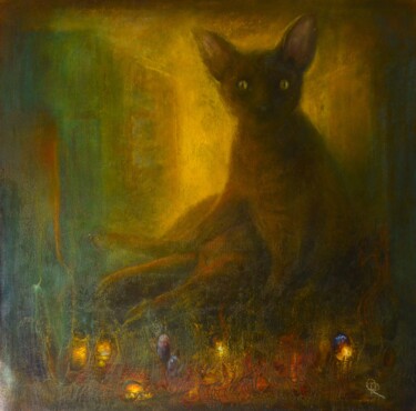 Painting titled "Devon- Rex" by Oleg Radvan, Original Artwork, Oil