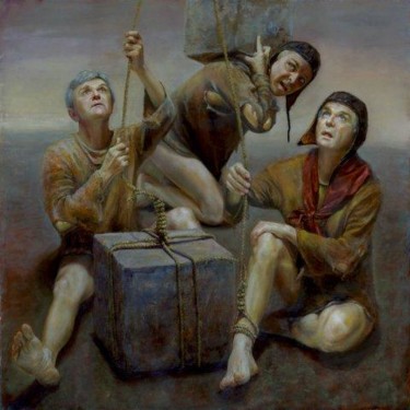 Painting titled "The Pilot of Dreams" by Oleg Radvan, Original Artwork, Oil