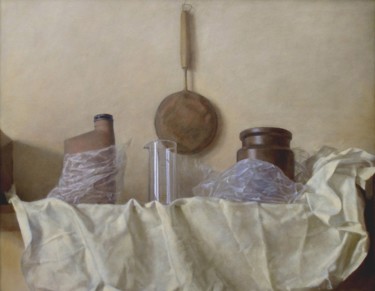 Картина под названием "Still life with tra…" - Oleg Sergeev, Подлинное произведение искусства, Масло