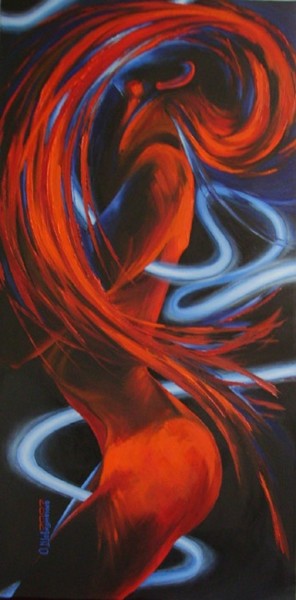 Pintura titulada "Serpiente de neon" por Oleg Shovk, Obra de arte original, Oleo