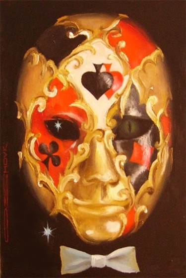 Painting titled "Mascara" by Oleg Shovk, Original Artwork, Oil