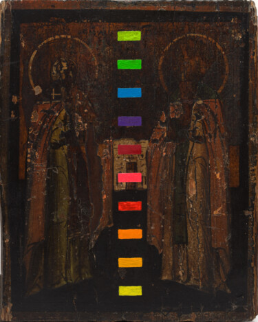 Pittura intitolato "Recycled Icon # 6" da Oleksandr Balbyshev, Opera d'arte originale, Olio