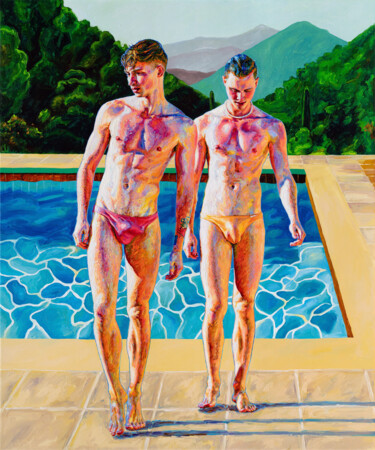 Картина под названием "Twins" - Oleksandr Balbyshev, Подлинное произведение искусства, Масло Установлен на Деревянная рама д…