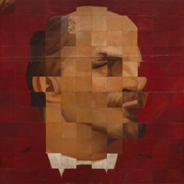 Ζωγραφική με τίτλο "Recycled Lenin #18" από Oleksandr Balbyshev, Αυθεντικά έργα τέχνης, Λάδι Τοποθετήθηκε στο Ξύλινο φορείο…