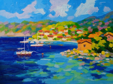 Pintura intitulada "Summer by the Sea" por Oleksandr Bohomazov, Obras de arte originais, Óleo