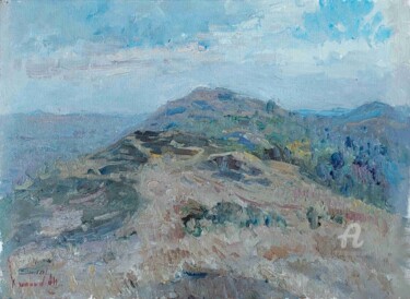 Painting titled "Mount Metridat. Ker…" by Oleksandr Khrapachov, Original Artwork, Oil