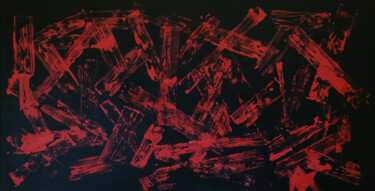 Peinture intitulée "Red forest" par Oleksandr Lisenko, Œuvre d'art originale, Acrylique