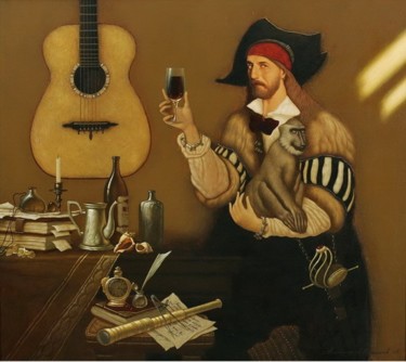 Peinture intitulée "Le Pirate" par Oleksandr Melnykov, Œuvre d'art originale