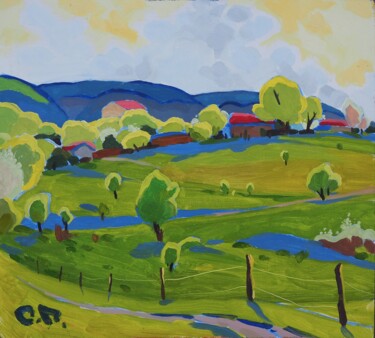Schilderij getiteld "In the spring" door Oleksandr Pavlenko, Origineel Kunstwerk, Olie