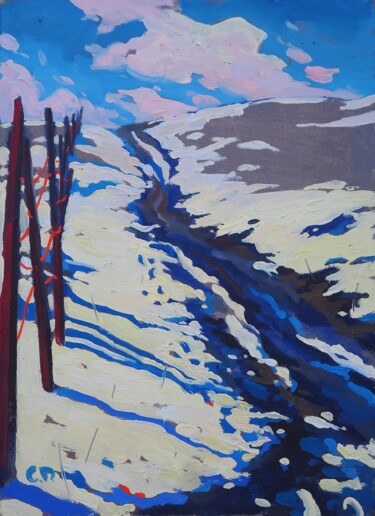 Pintura intitulada "Blue shadows" por Oleksandr Pavlenko, Obras de arte originais, Óleo