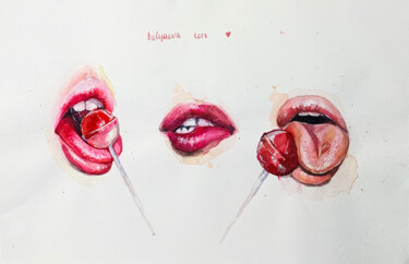 Pintura titulada "sweets" por Oleksandra Bieliaieva, Obra de arte original, Acuarela