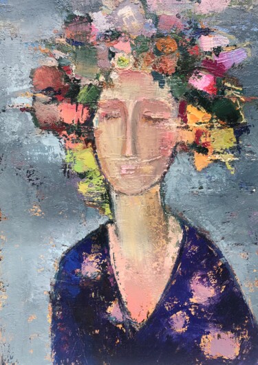 Painting titled "She" by Oleksandra Bilobran, Original Artwork, Oil