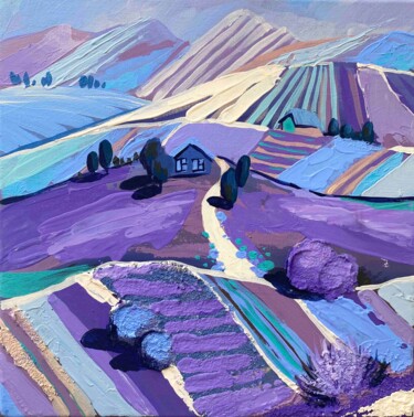 Painting titled "Lavender Ukraine" by Oleksandra Hoha, Original Artwork, Acrylic