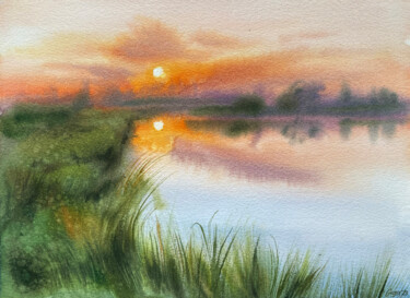 Pintura intitulada "Morning after" por Oleksandra Hoha, Obras de arte originais, Aquarela