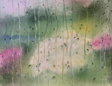 Painting titled "Rain" by Oleksandra Horscroft, Original Artwork, Acrylic