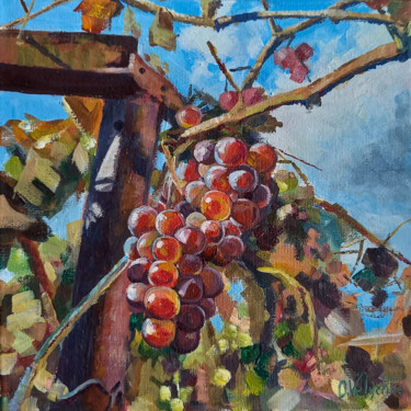 Malerei mit dem Titel "Grapes" von Oleksandra Velychko, Original-Kunstwerk, Öl