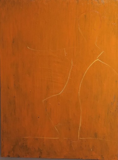Картина под названием "Orange number three" - Oleksyi Zagumnyi, Подлинное произведение искусства, Масло Установлен на Деревя…