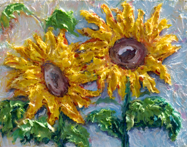Painting titled "Harvest of Sunshine…" by Olena Art, Original Artwork, Acrylic