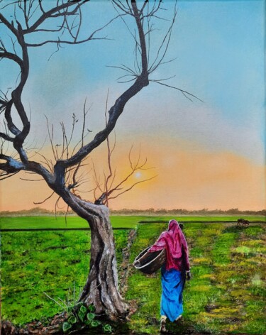 Картина под названием "Indian" - Olena Berest, Подлинное произведение искусства, Масло Установлен на Деревянная рама для нос…