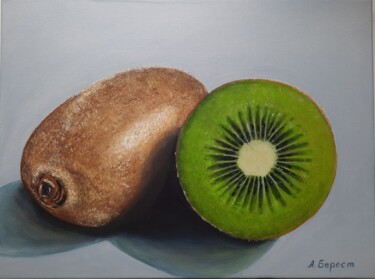 Peinture intitulée "Kiwi" par Olena Berest, Œuvre d'art originale, Huile Monté sur Châssis en bois