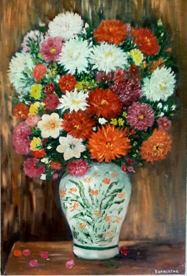 Painting titled "Летний букет" by Olena Blinnikova, Original Artwork, Oil