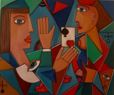 Pintura titulada "Неуловимая" por Olena Blinnikova, Obra de arte original, Oleo Montado en Bastidor de camilla de madera