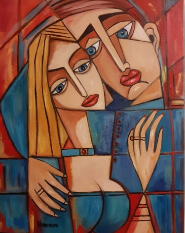 Painting titled "Led amoureux" by Olena Blinnikova, Original Artwork, Oil