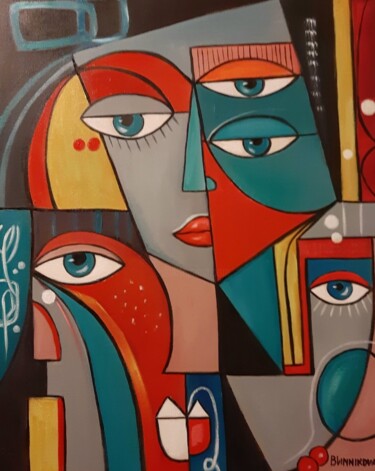 Pintura intitulada "Olhos" por Olena Blinnikova, Obras de arte originais, Óleo Montado em Armação em madeira