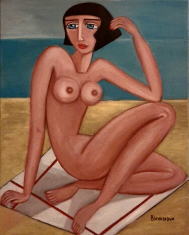 Painting titled "Nudista" by Olena Blinnikova, Original Artwork, Oil