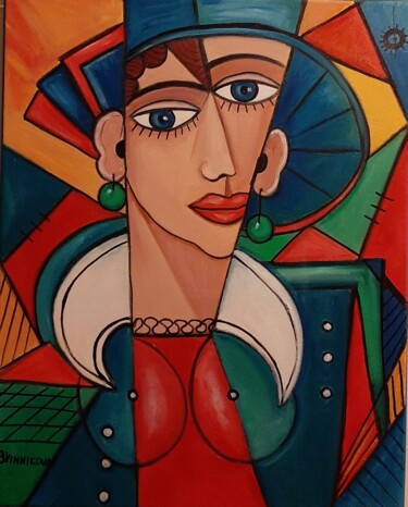 Painting titled "Madame" by Olena Blinnikova, Original Artwork, Oil