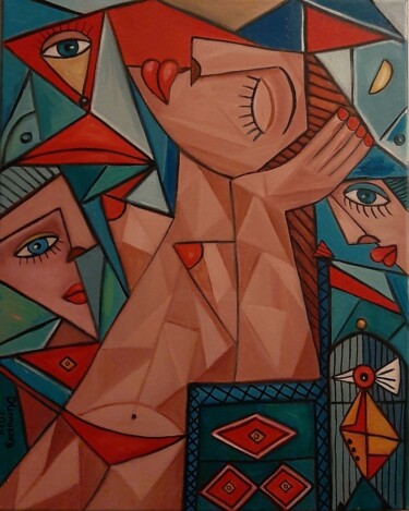 Peinture intitulée "Сны женщины" par Olena Blinnikova, Œuvre d'art originale, Huile
