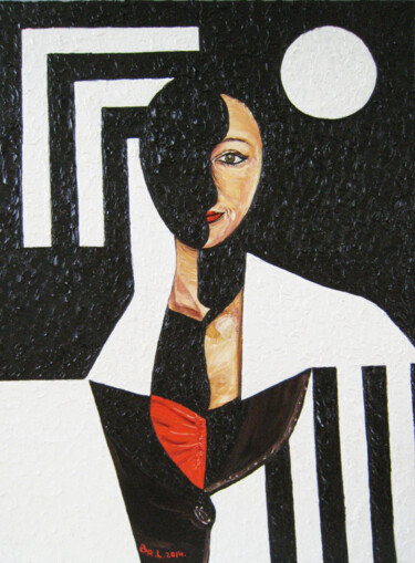 Malerei mit dem Titel "Business Lady" von Olena Bratiychuk Linse, Original-Kunstwerk, Öl