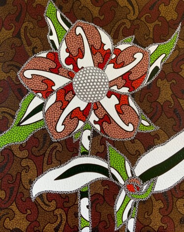Картина под названием "Die Blume des Lebens" - Olena Bratiychuk Linse, Подлинное произведение искусства, Масло