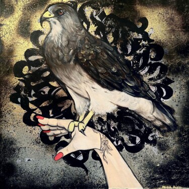 Peinture intitulée ""The Hawk"" par Olena Bunina (Helena Bunina), Œuvre d'art originale, Acrylique