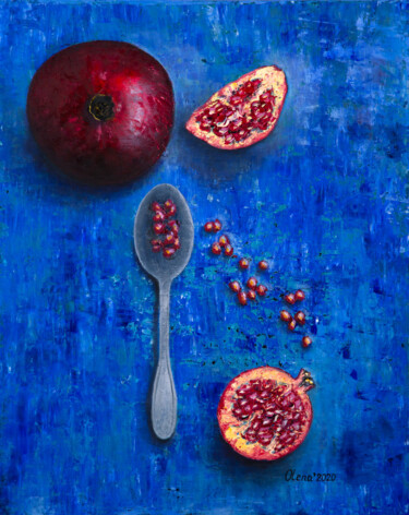 "Pomegranates #2" başlıklı Tablo Olena Kharchyshyna tarafından, Orijinal sanat, Petrol